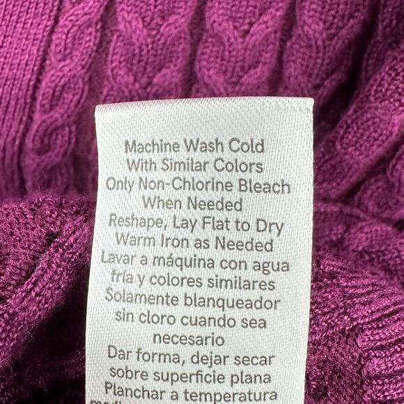 Venus Purple Cable Knit V Neck Long Sleeve Cardigan Sweater Womens Size 1X - Picture 5 of 7